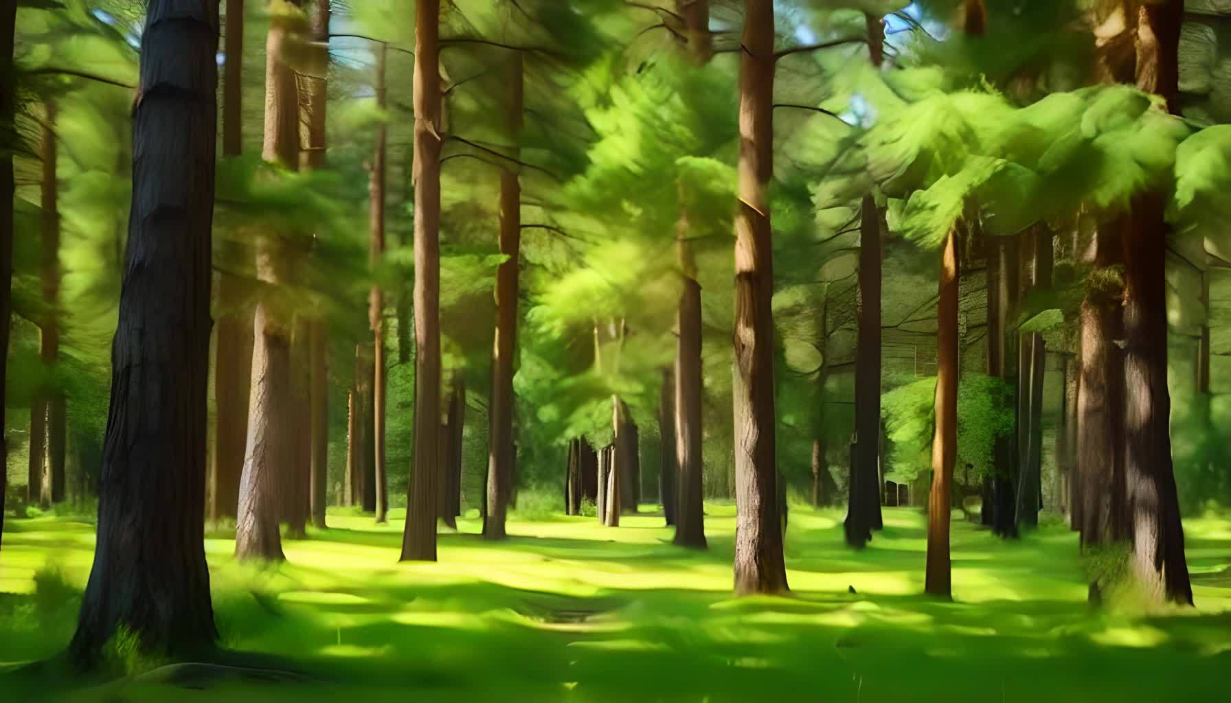 松树在原始森林中视频的预览图