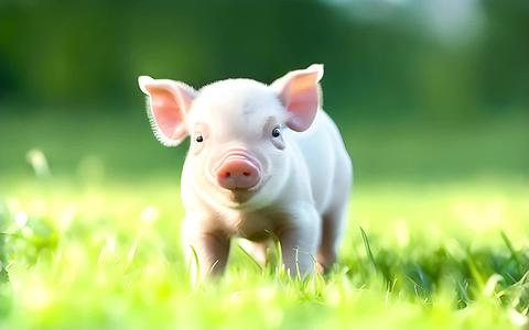 猪在绿草地上视频的预览图