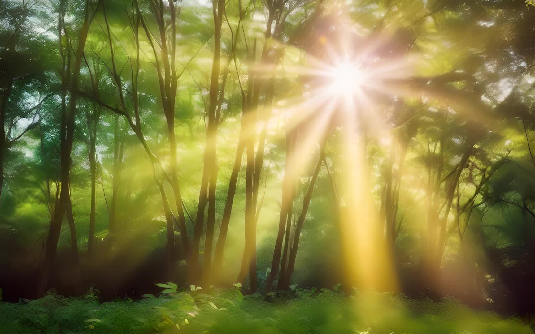 森林里的太阳光视频的预览图