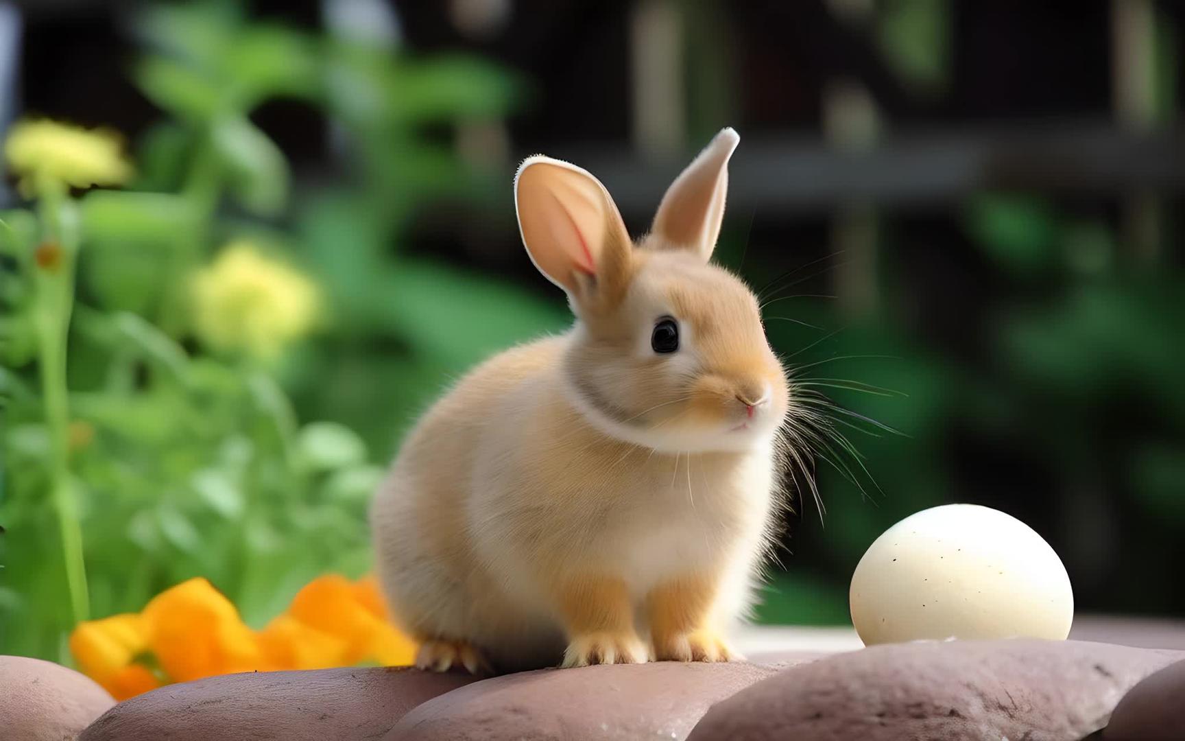 兔子在花园里视频的预览图