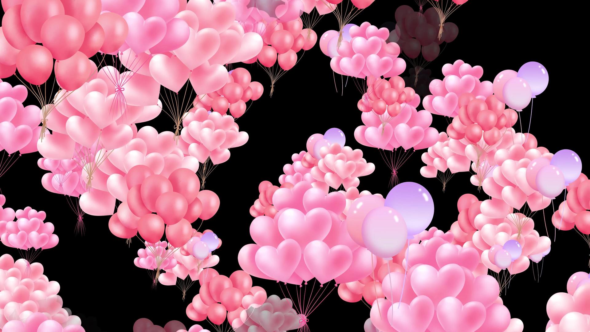 唯美动态4K气球上升透明背景视频素材视频的预览图