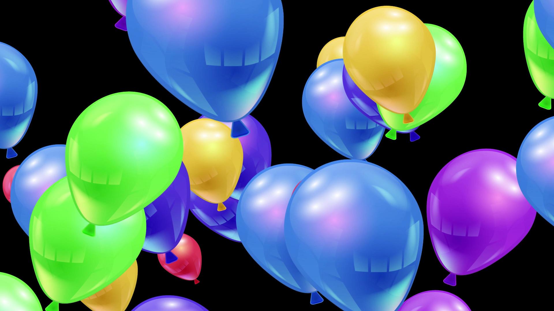 动态彩色4K气球上升透明背景视频视频的预览图