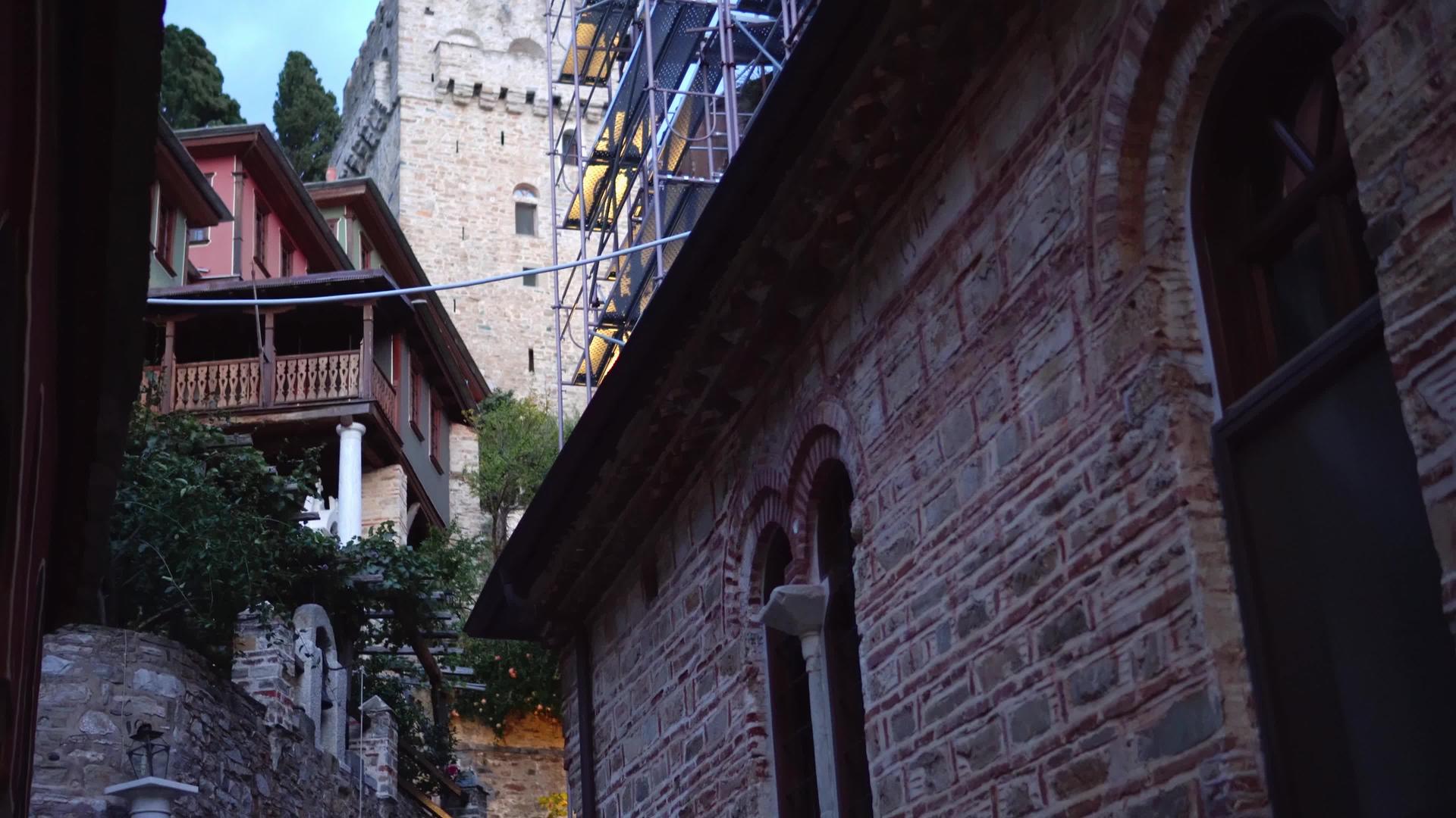 塔托斯山多西亚里乌里位于圣山独立修道院dochiariou视频的预览图