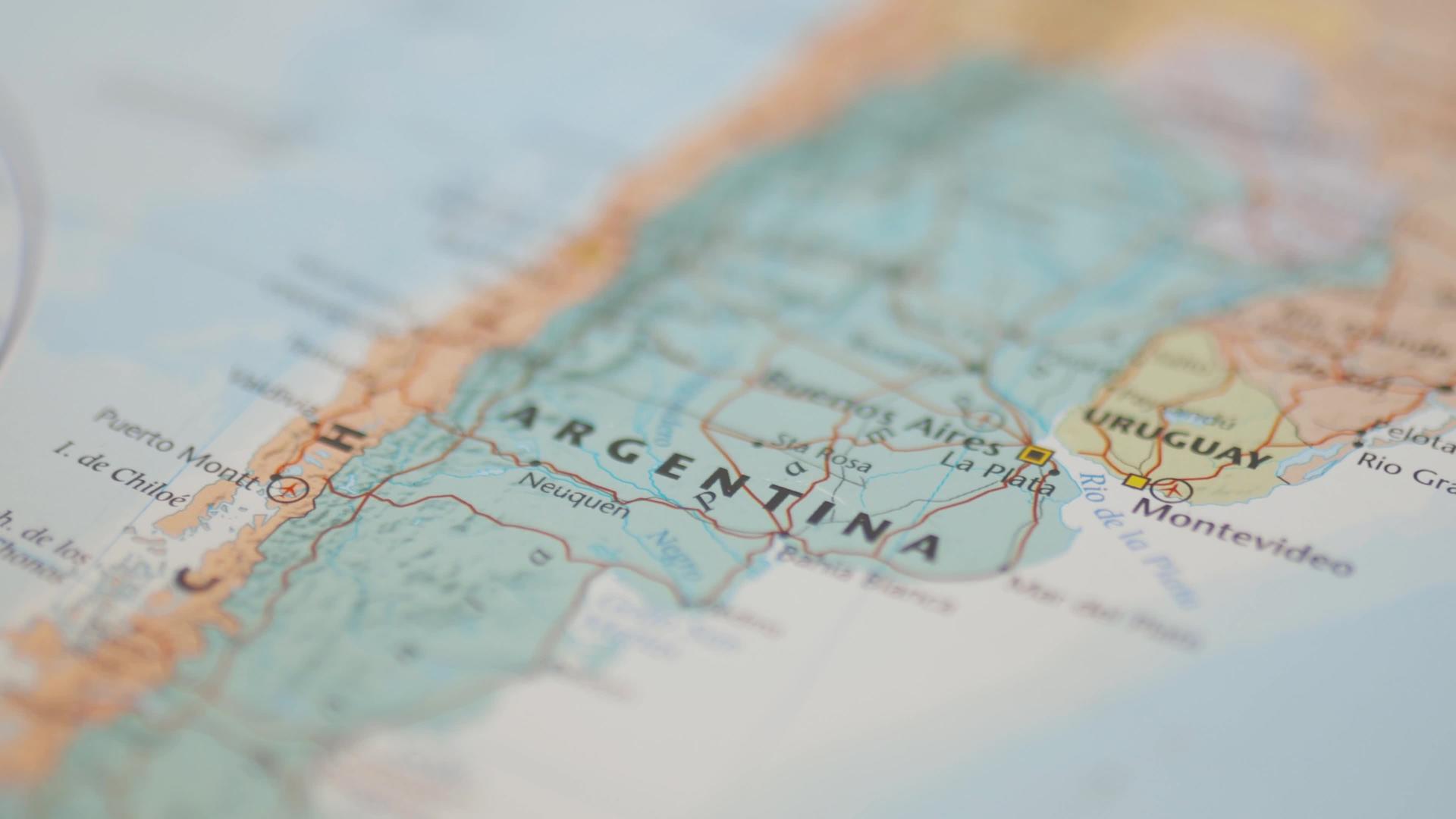 阿根廷地图位于美国南部视频的预览图