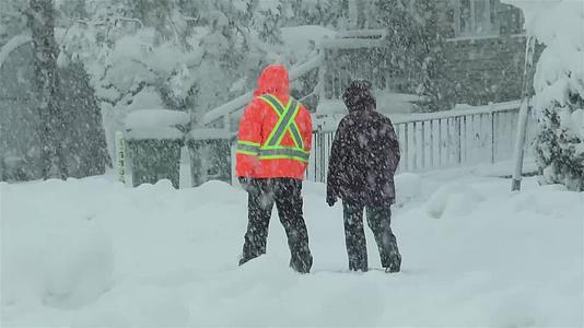 两个人在大雪下行走视频的预览图