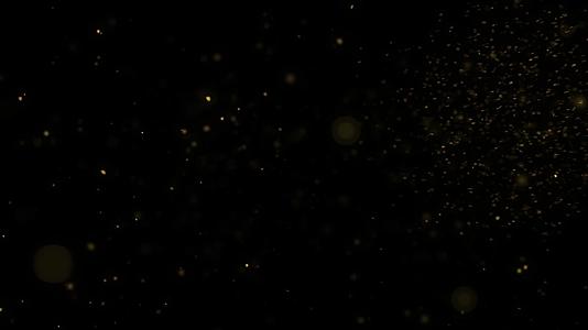 黑色背景表面的金色细粉尘颗粒动画V视频的预览图