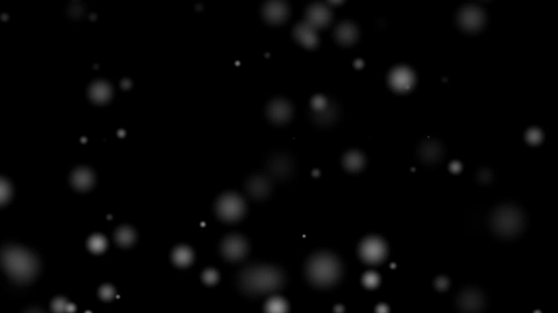 黑色背景下的白色圆形飞行颗粒没有焦点视频的预览图