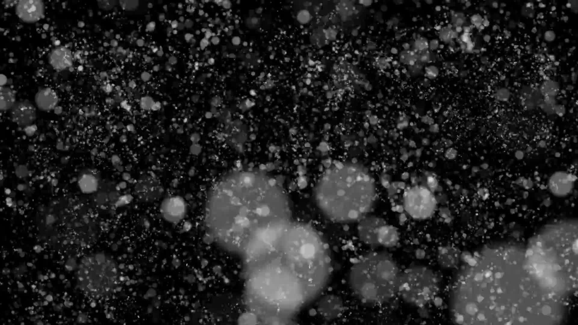 大几何雪花落在黑色背景下hd上视频的预览图