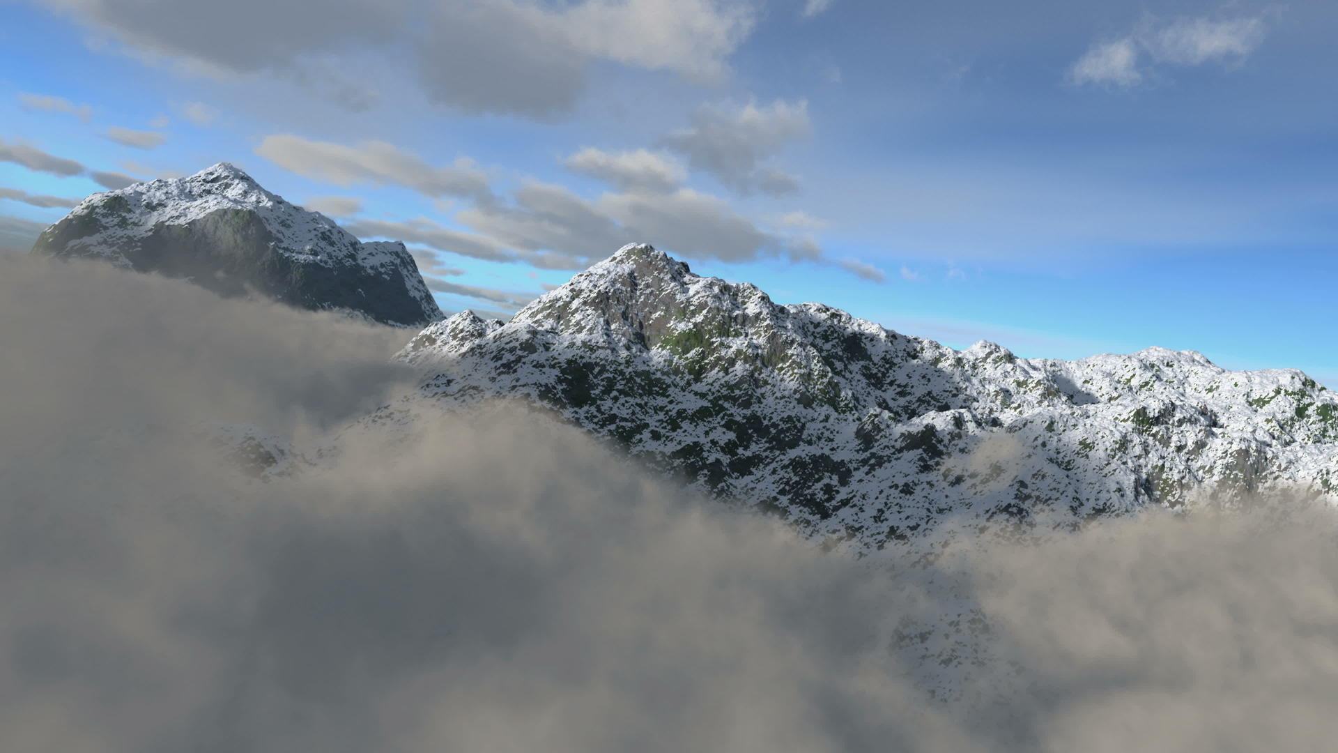 在山雪上飞翔4k视频的预览图