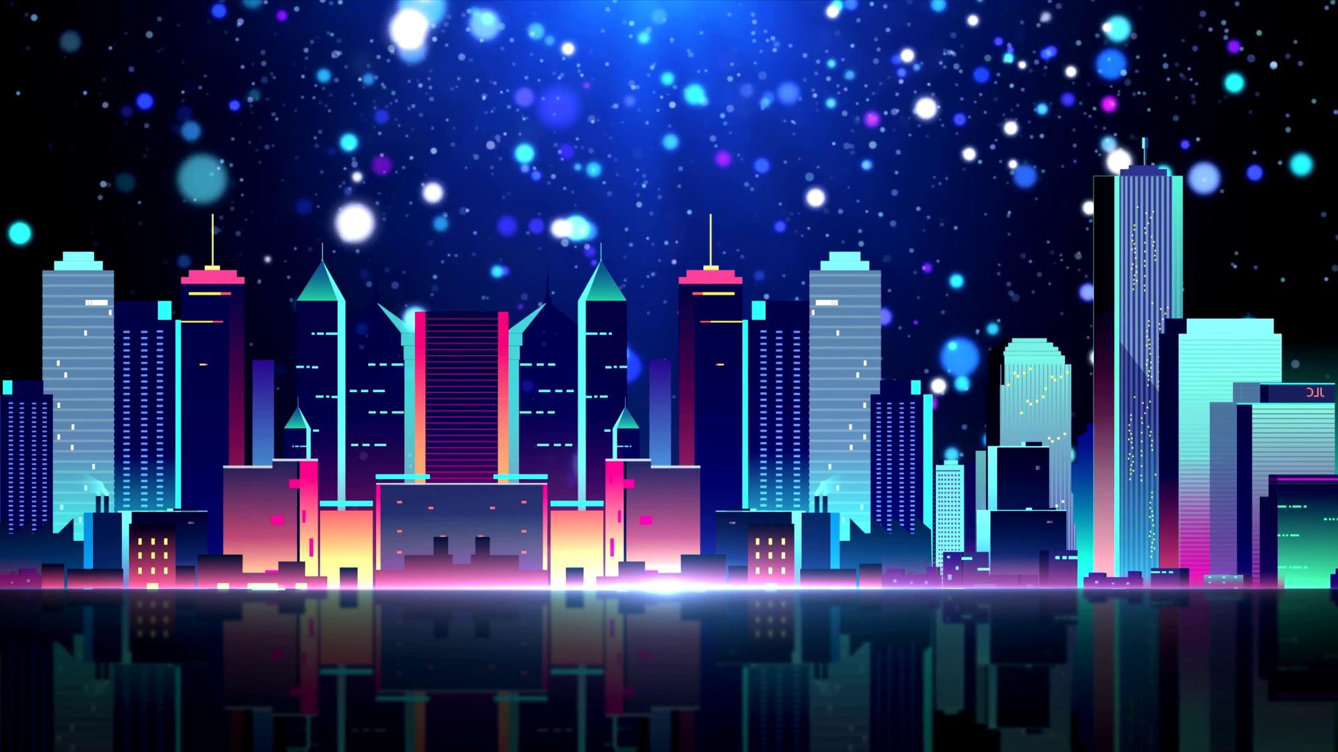 4K梦幻城市走屏背景视频视频的预览图