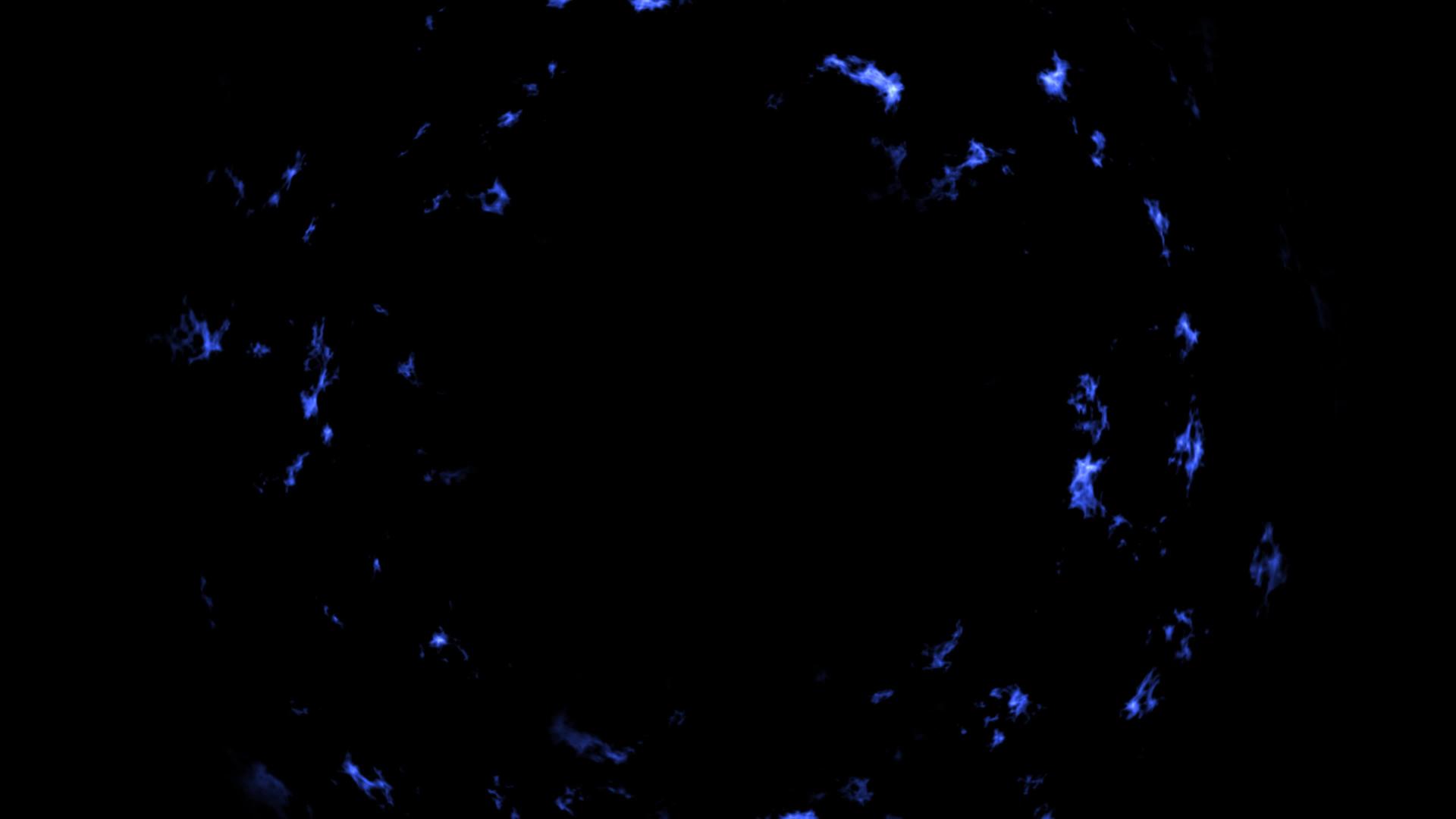 黑色背景4k蓝色有色火波或冲击波的分辨率非常高视频的预览图