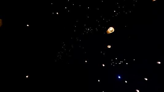 许多天灯漂浮在天空中在你的小彭拉纳节目的地视频的预览图