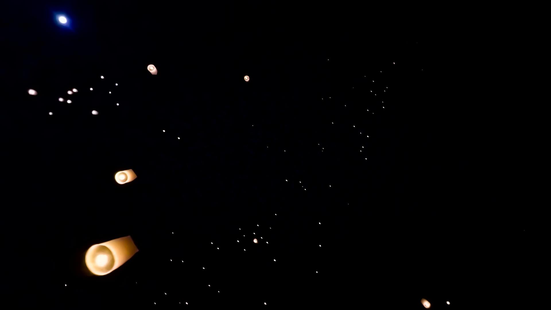 许多天灯在天空中漂浮在你的彭拉纳节目的地旅行视频的预览图
