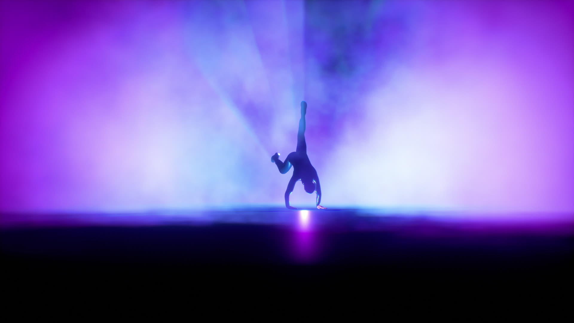 在舞台上跳舞对抗彩色聚光灯的无缝循环和慢动作视频的预览图