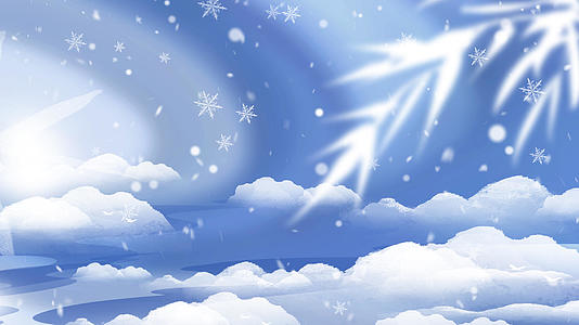 冬至二十四节气冬季唯美雪花动态背景视频视频视频的预览图