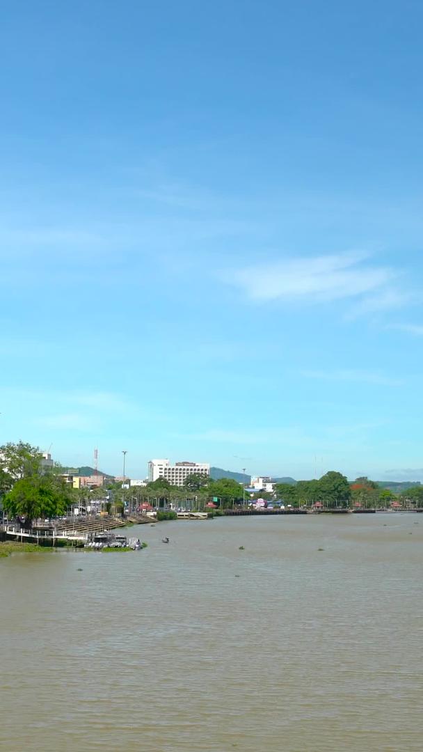 泰国素食城市河流他河流延迟集合视频的预览图