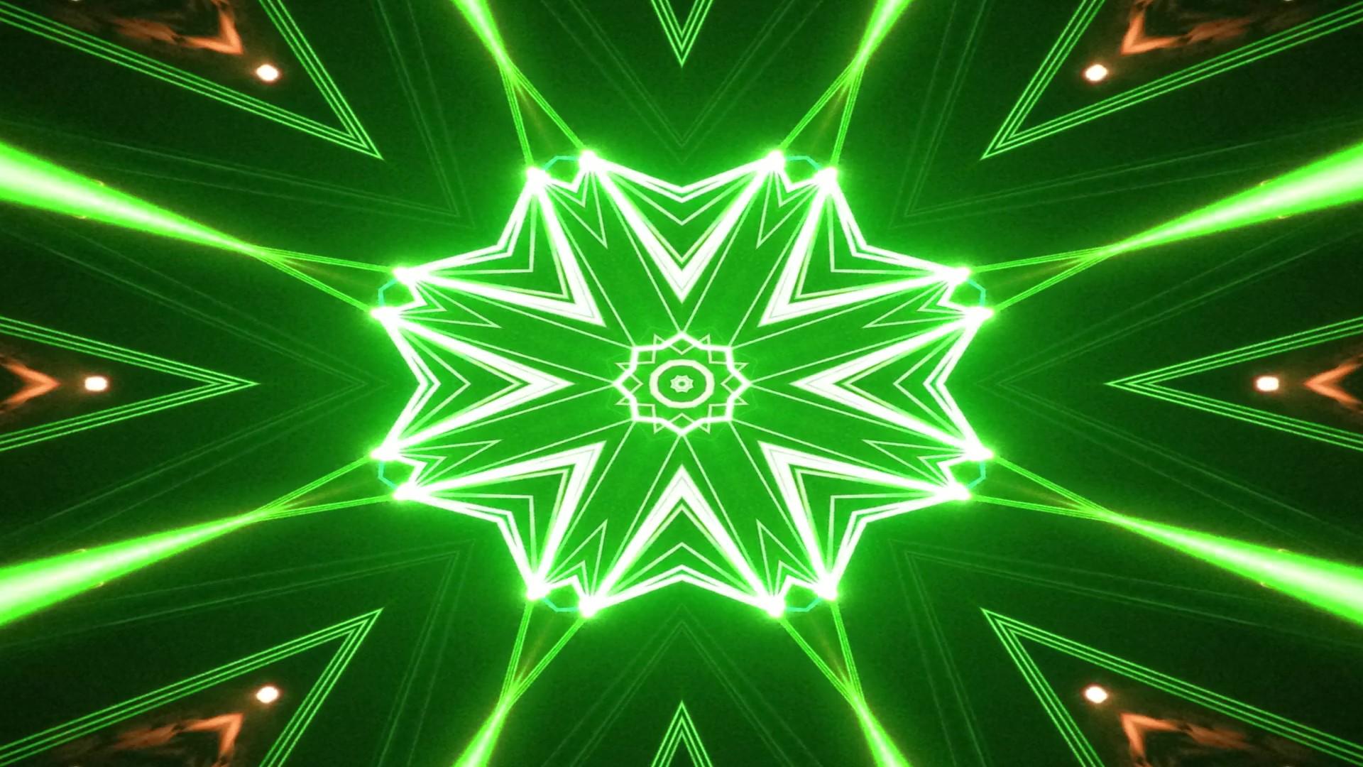 酷炫激光绿色led灯万花筒背景视频的预览图