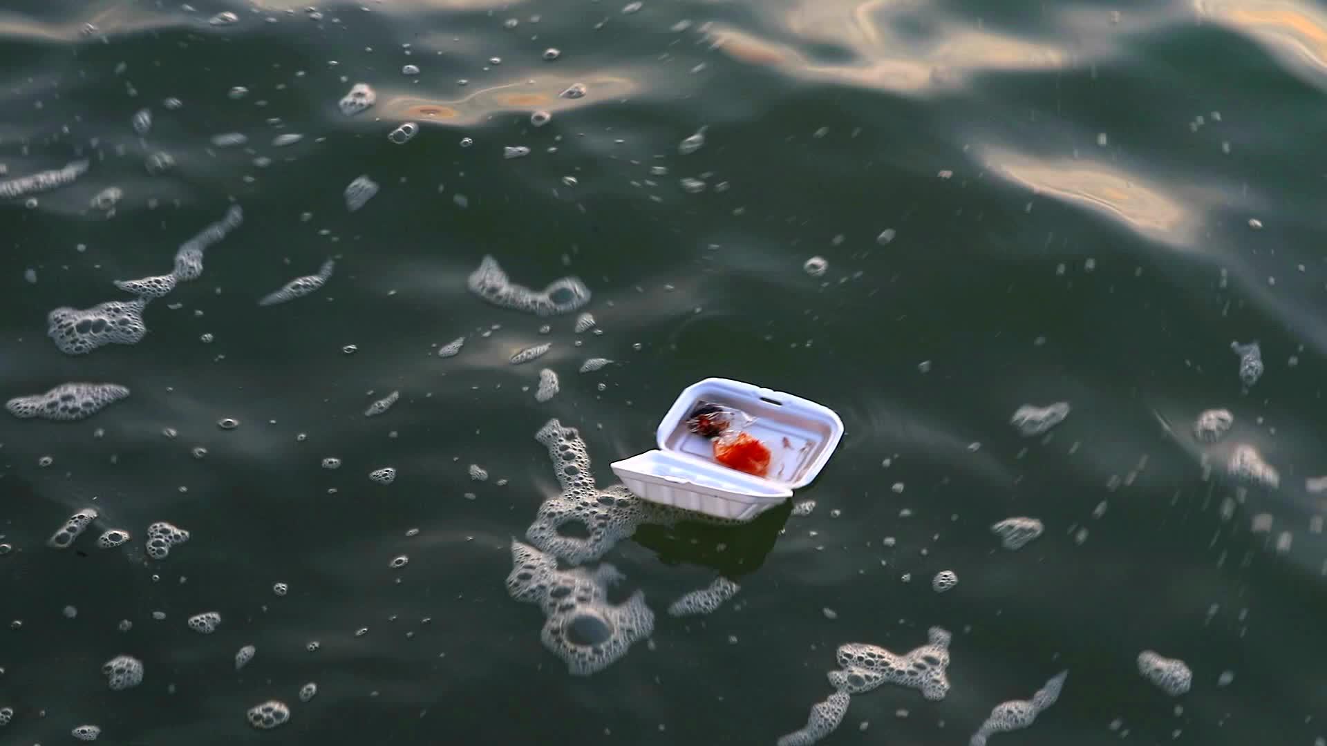漂浮在海面上的泡沫是一个环境问题视频的预览图