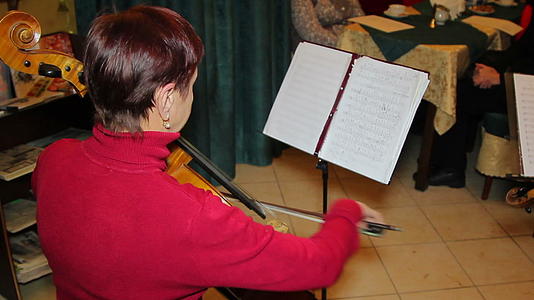女人在1号大提琴上玩游戏视频的预览图