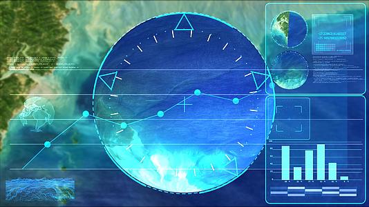 玻璃水晶球和雷达研究地质和海洋自然资源的数字技术视频的预览图
