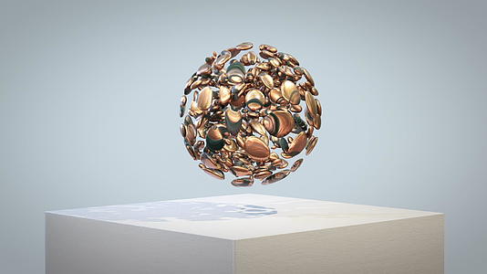 抽象金石无缝环形成球体视频的预览图