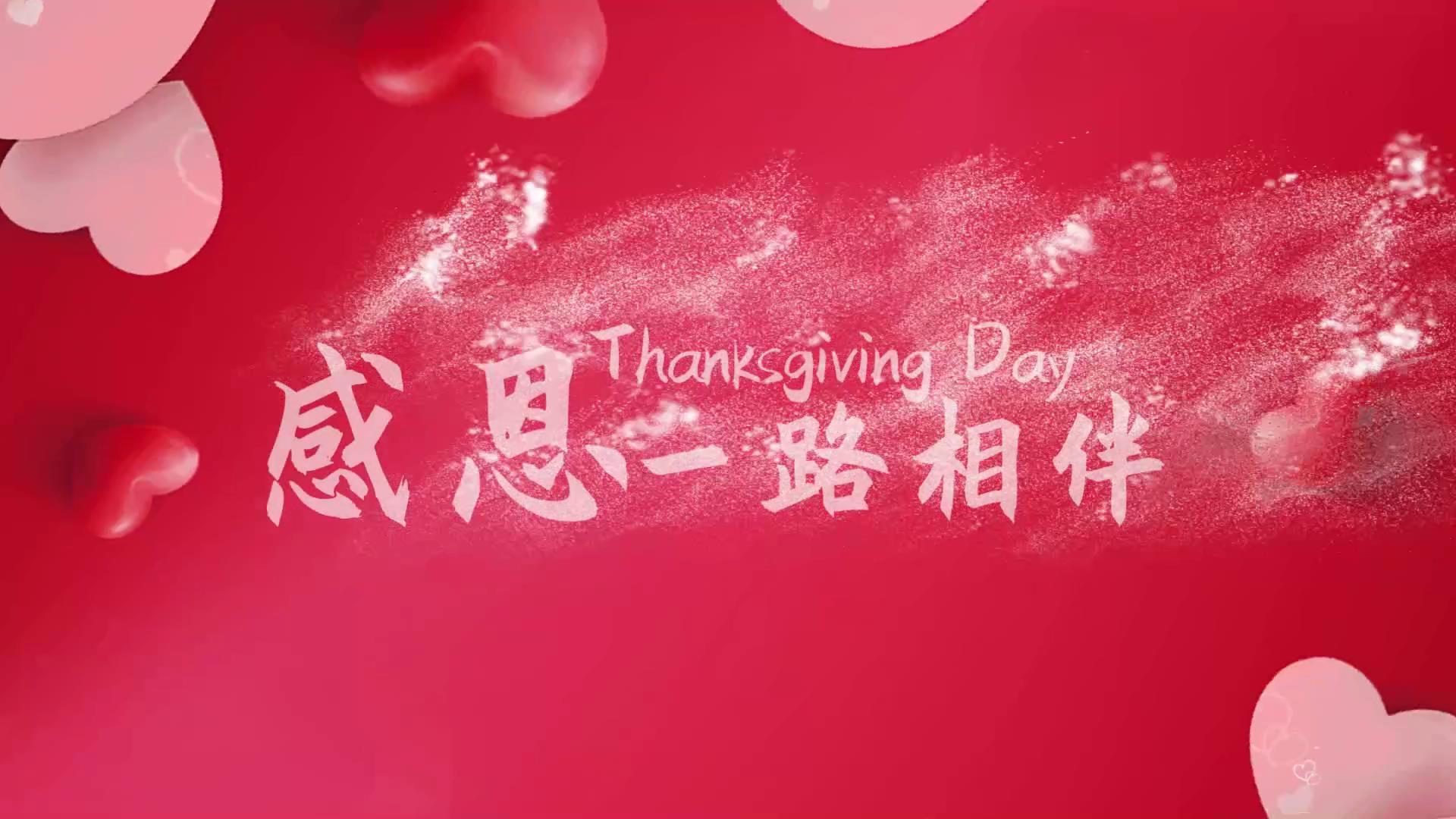 感恩相伴感恩节片头会声音影模板视频的预览图