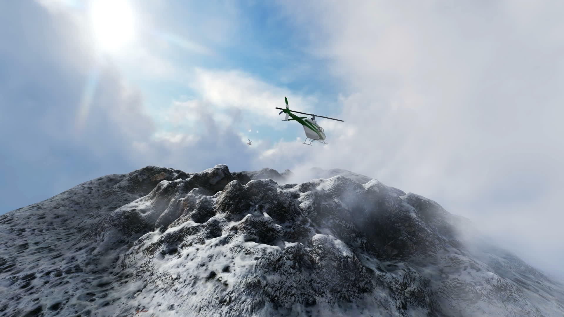 直升机飞越山顶视频的预览图