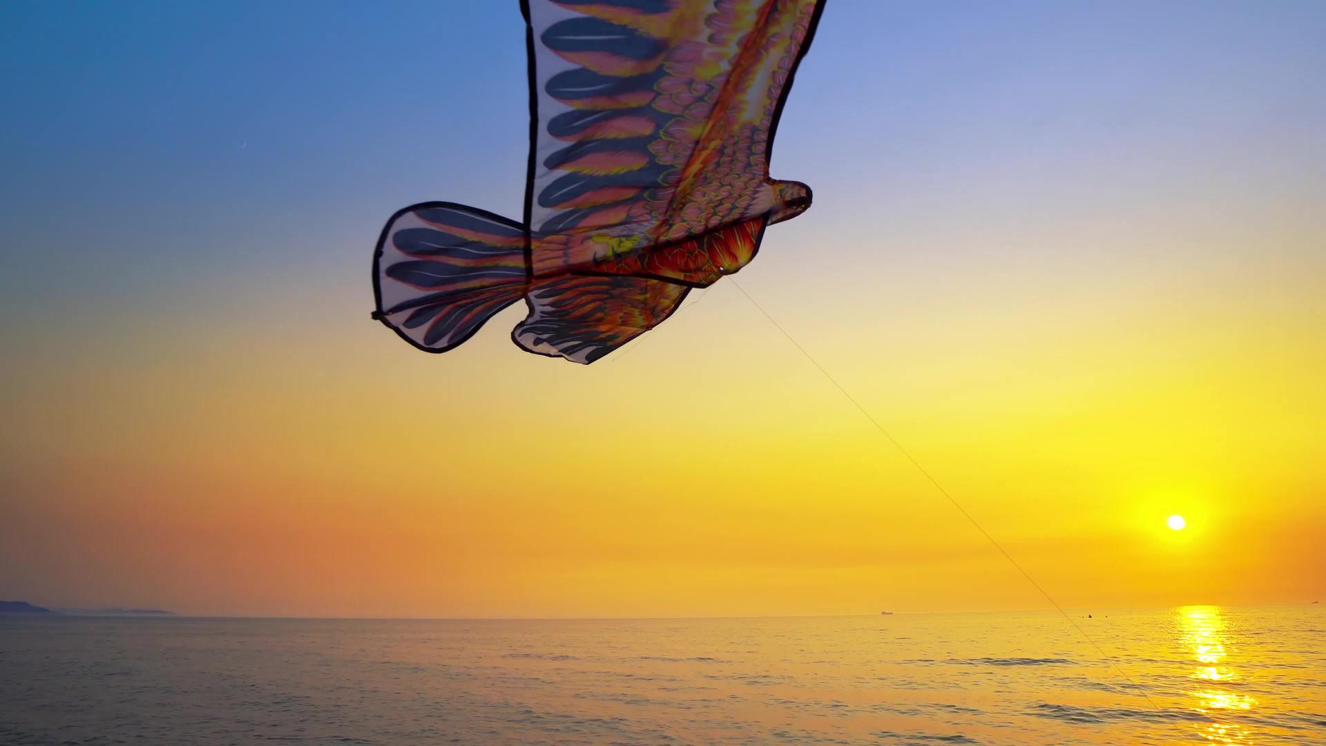 风筝玩具防止日落视频的预览图