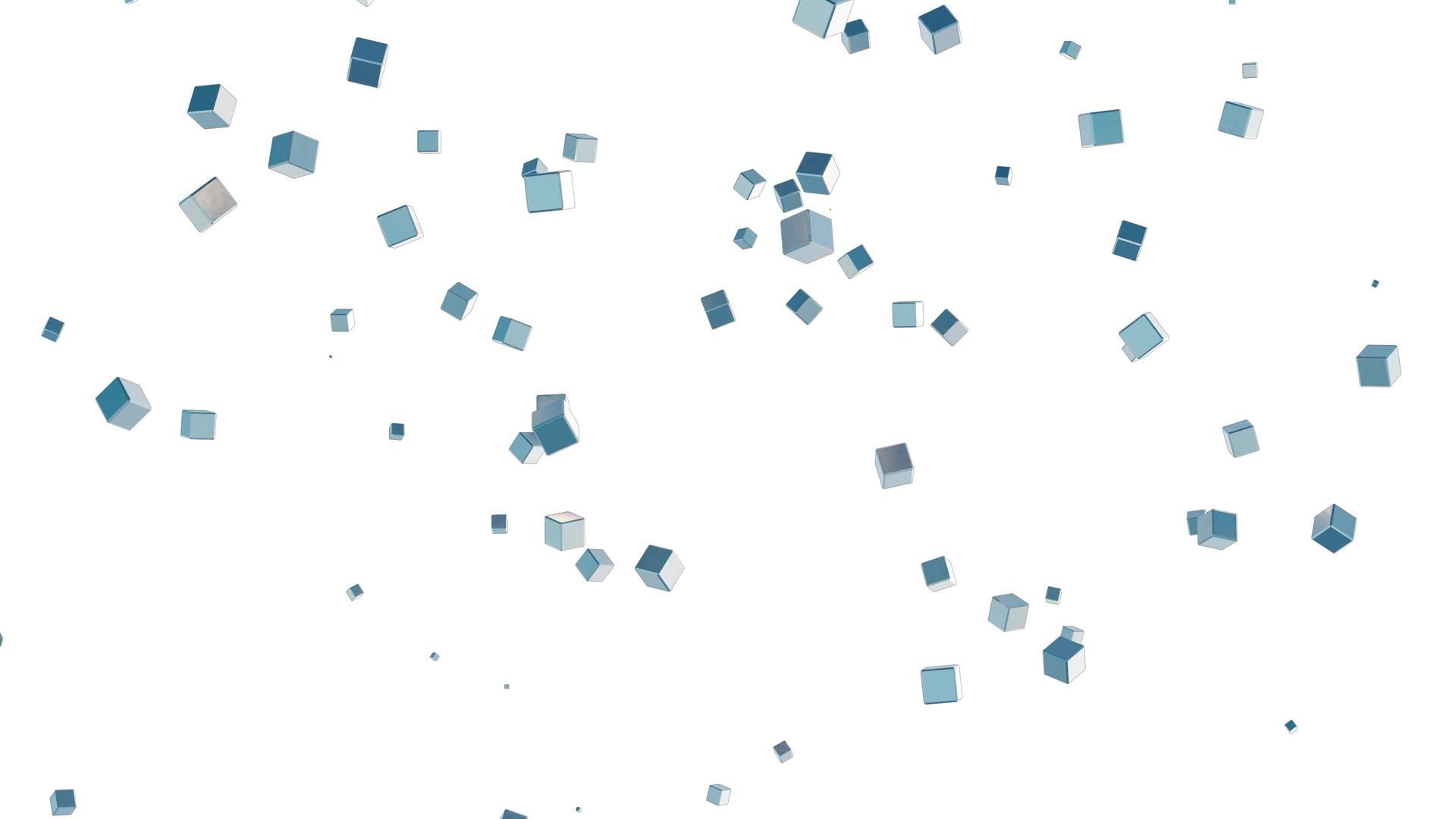 一堆金色和蓝色的方块在网格中乱成一团它们随分散视频的预览图