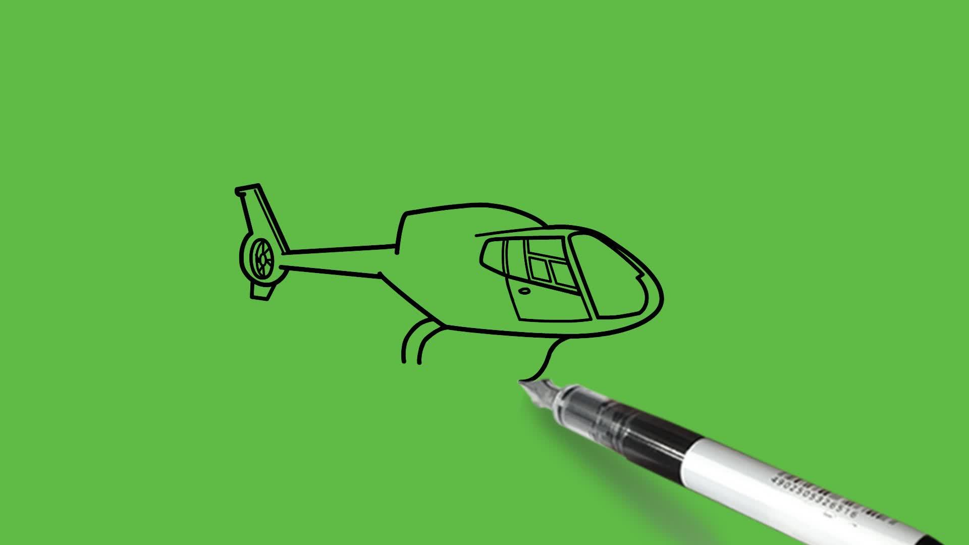 在抽象的绿色背景下画出黑色和蓝色的飞机Black视频的预览图