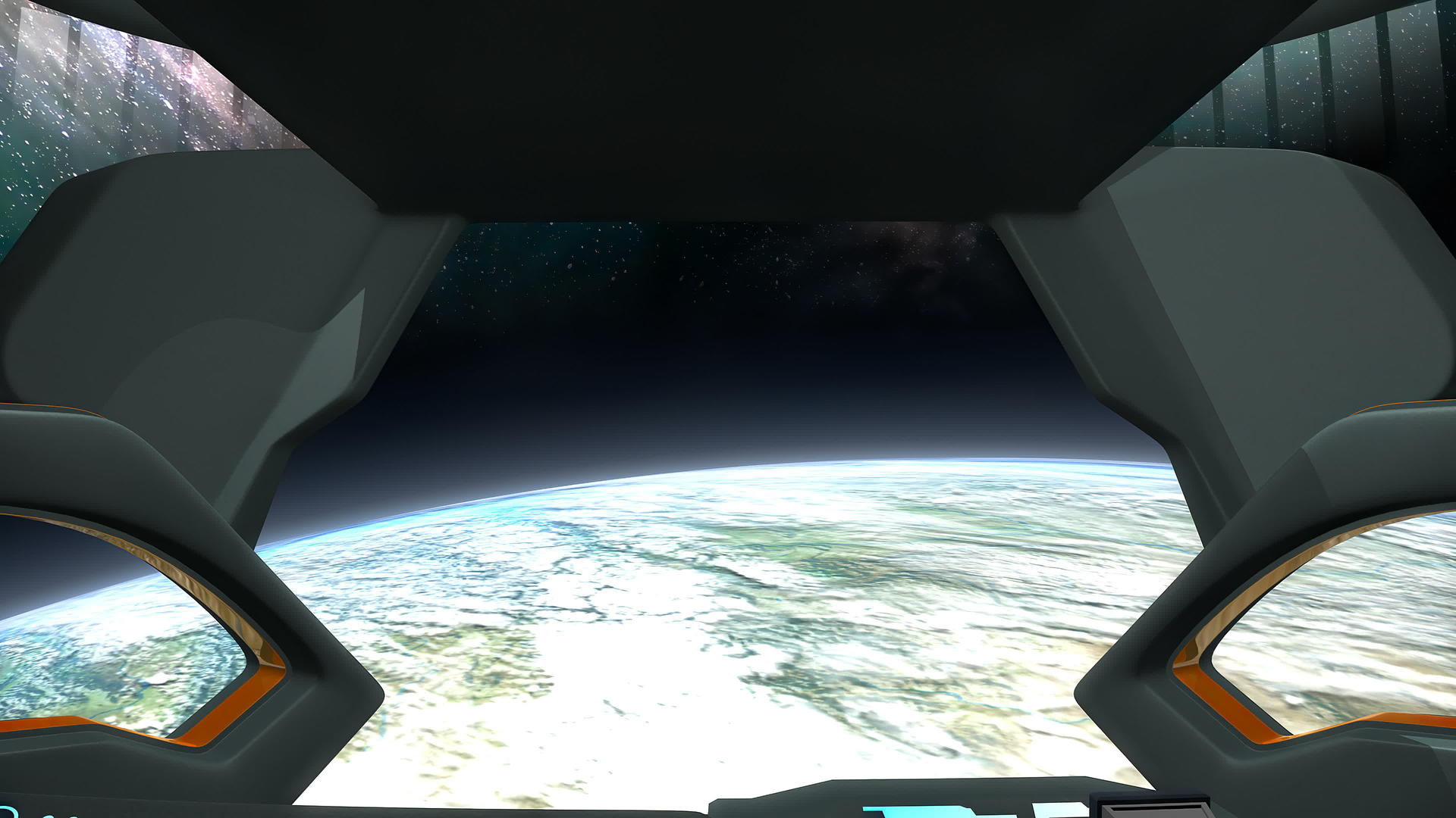 宇宙飞船指挥室地球视图视频的预览图