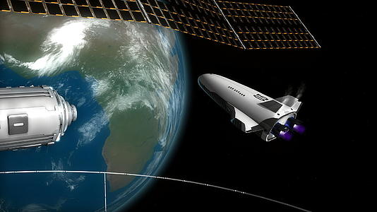 Scifi太空船在空间站对接视频的预览图