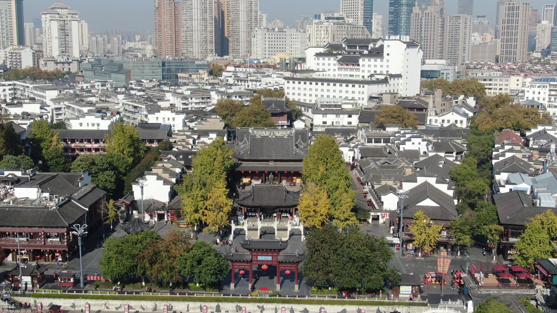 航拍南京夫子庙5A景区视频的预览图