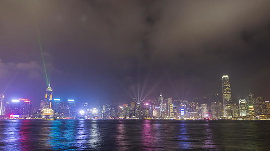 晚上香港光线显示的时间间隔被放大并生效视频的预览图