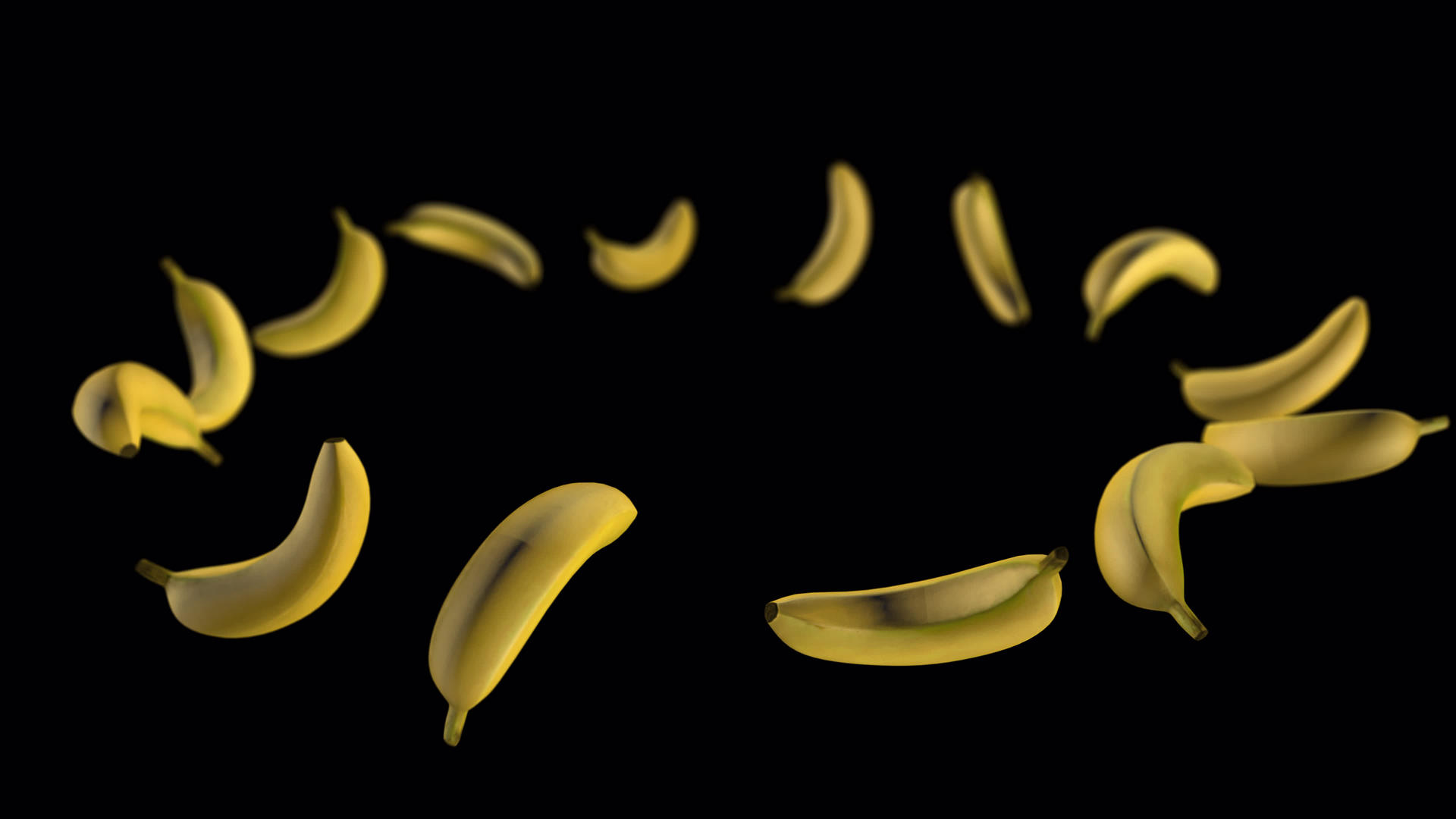 香蕉旋转3D背景视频视频的预览图