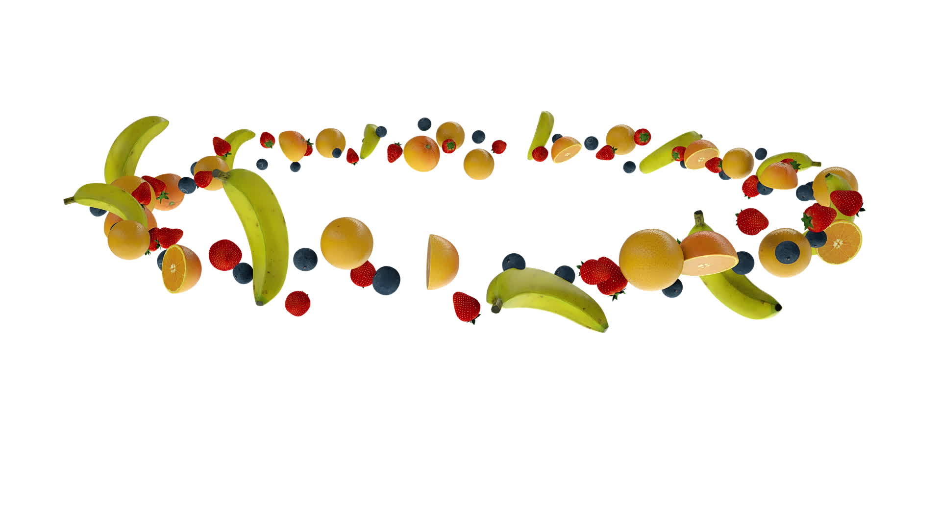 水果环无缝环绕白色相对视频的预览图