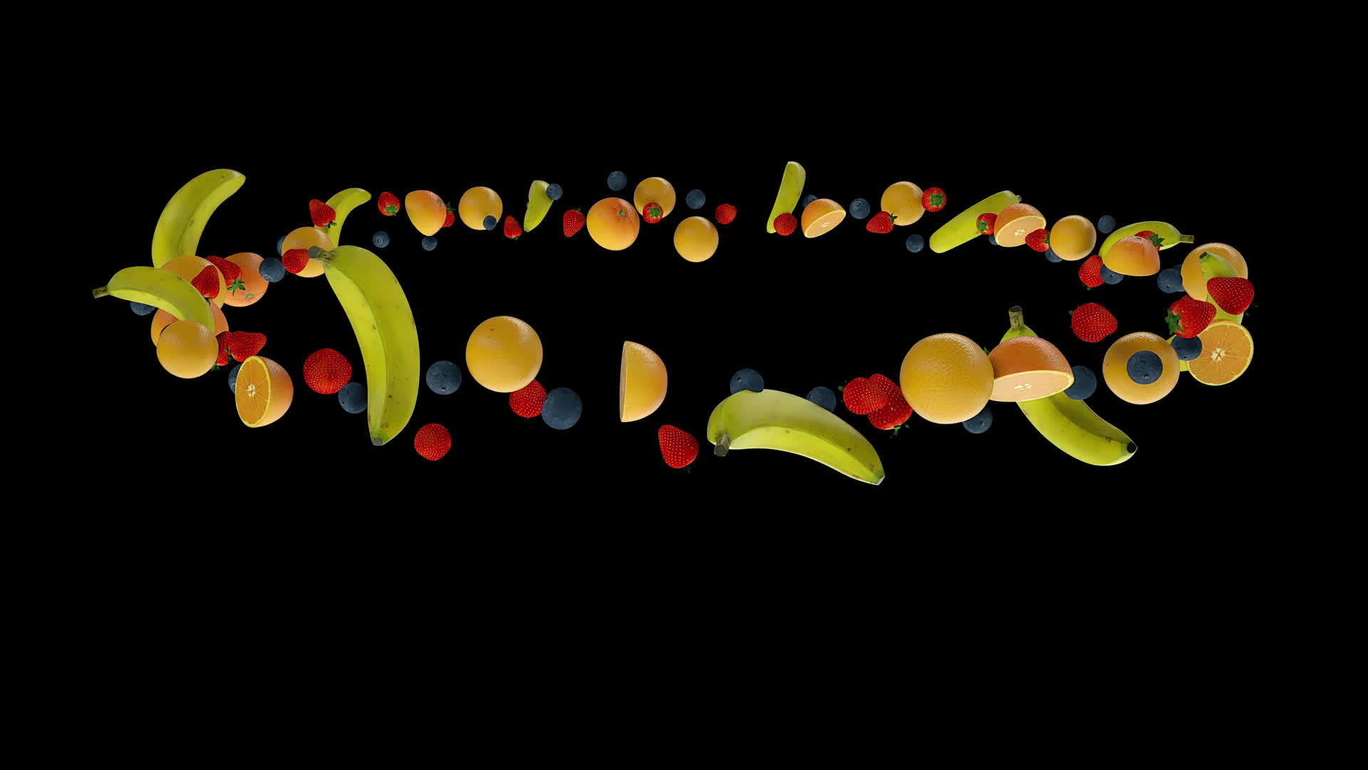 水果环无缝环绕黑色相对视频的预览图