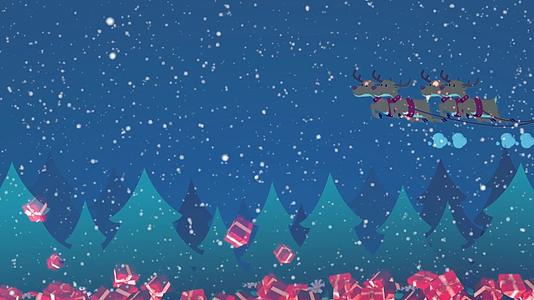 感人的圣诞景观抽象背景雪圣克拉斯林迪尔视频的预览图