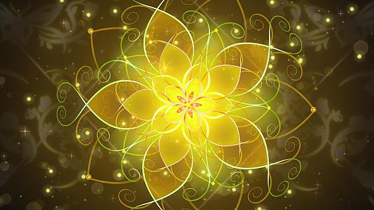 金色花朵旋转粒子合成背景视频视频的预览图
