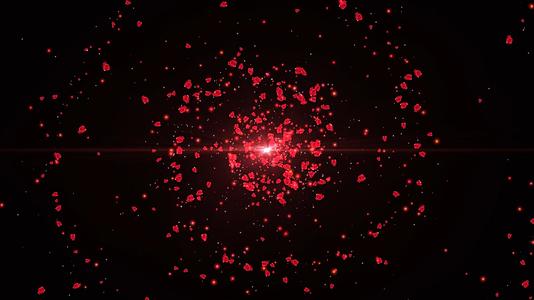 唯美大气光效粒子玫瑰花瓣穿梭背景视频元素视频的预览图