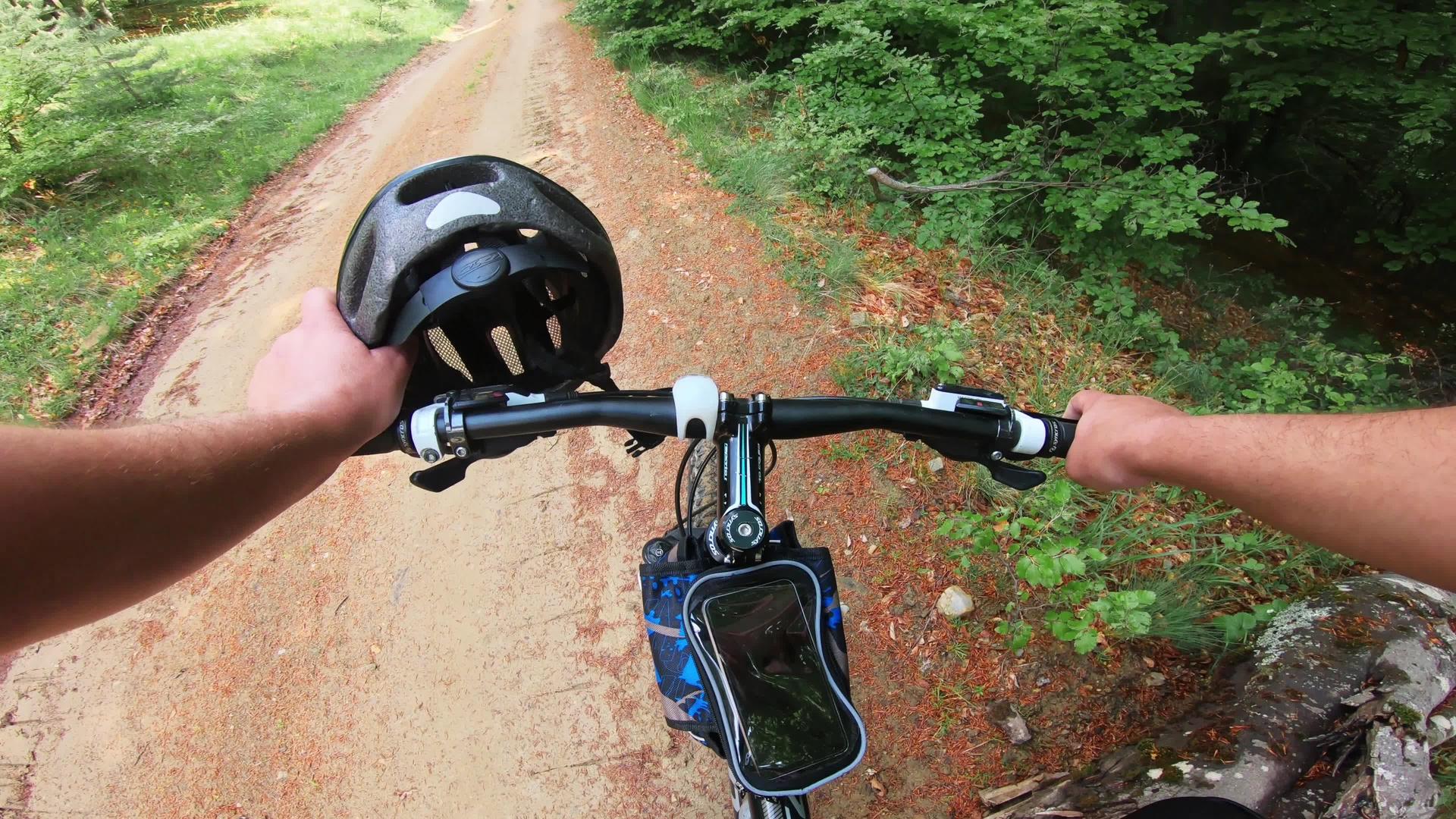 山地自行车观察森林视频的预览图