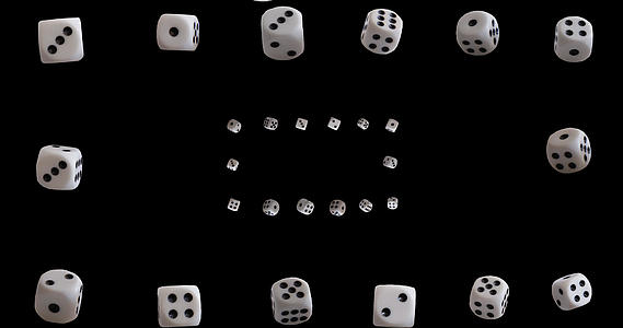 骰子在阿尔法频道飞行视频的预览图