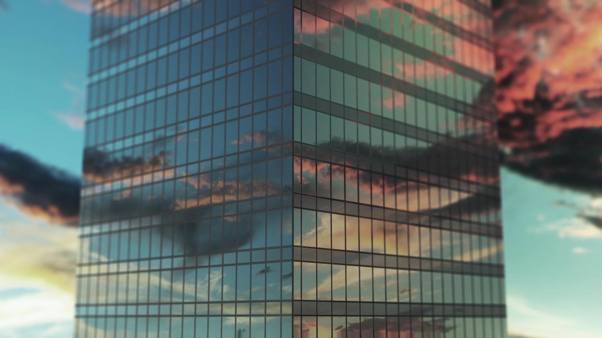 许多成功公司的办公楼窗户和摩天大楼建筑的鸟瞰图视频的预览图