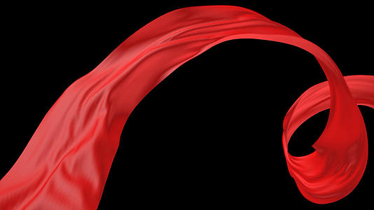 红绸布螺旋飘动视频的预览图