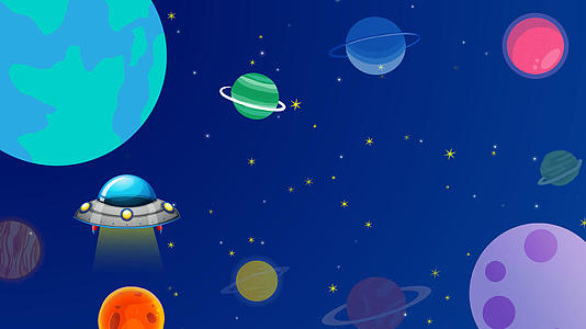 卡通太空宇宙星球背景4k视频的预览图