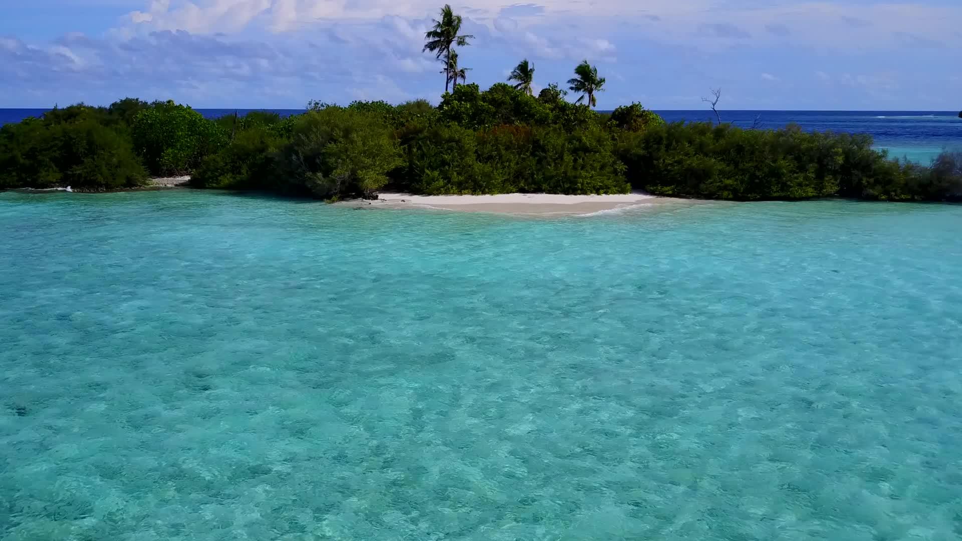 蓝绿海白沙背景下的美丽旅游海滩之旅视频的预览图