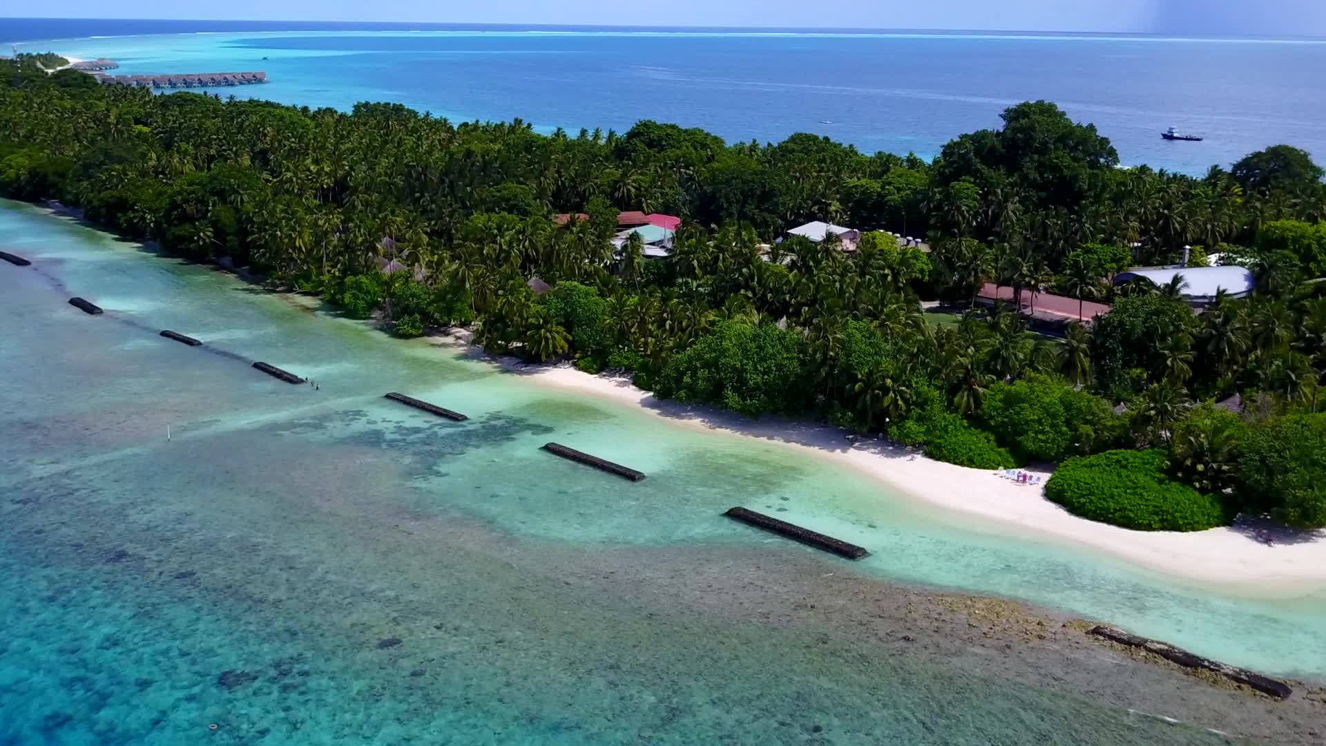 完美的沿海海滩背景清晰白色海滩破碎的风景视频的预览图