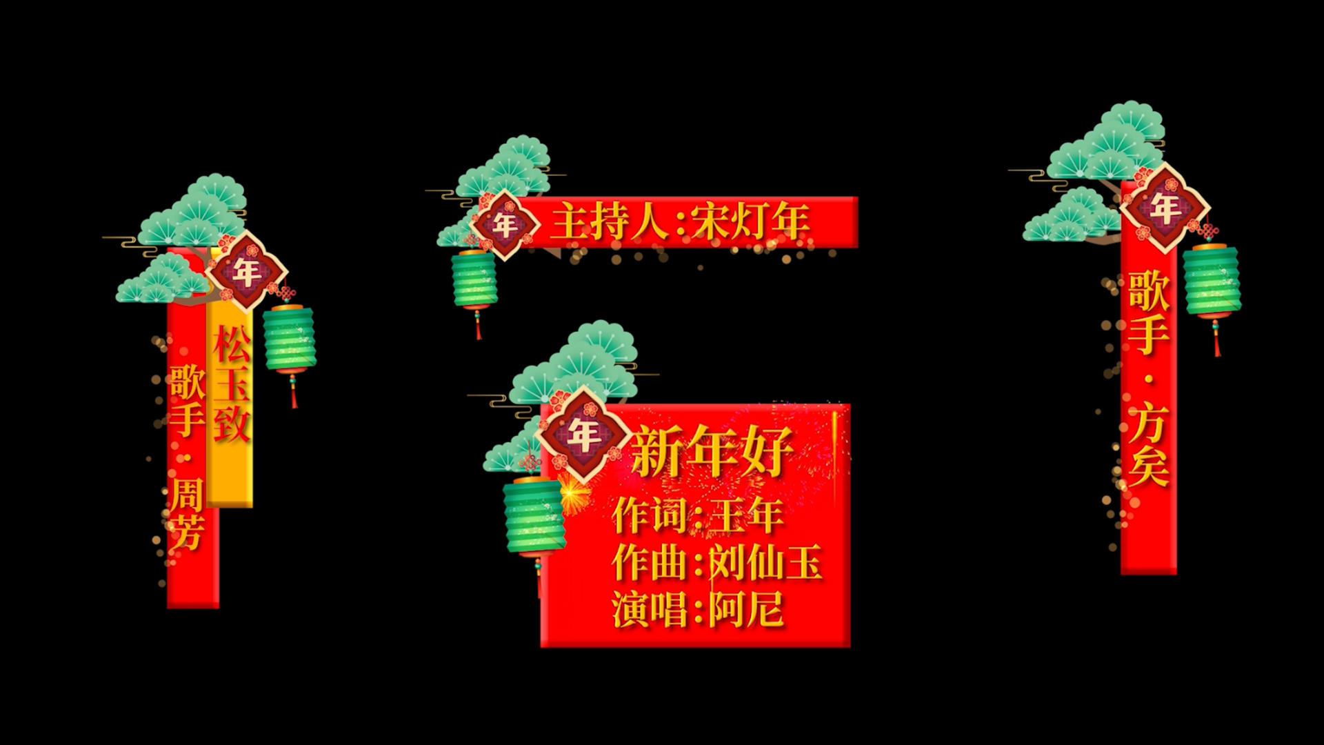 春节晚会节目字幕条pr模板视频的预览图