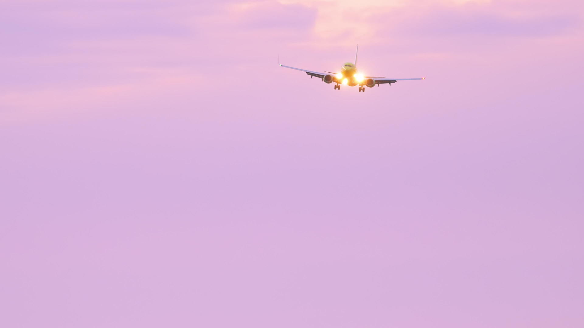 日落时飞机降落视频的预览图