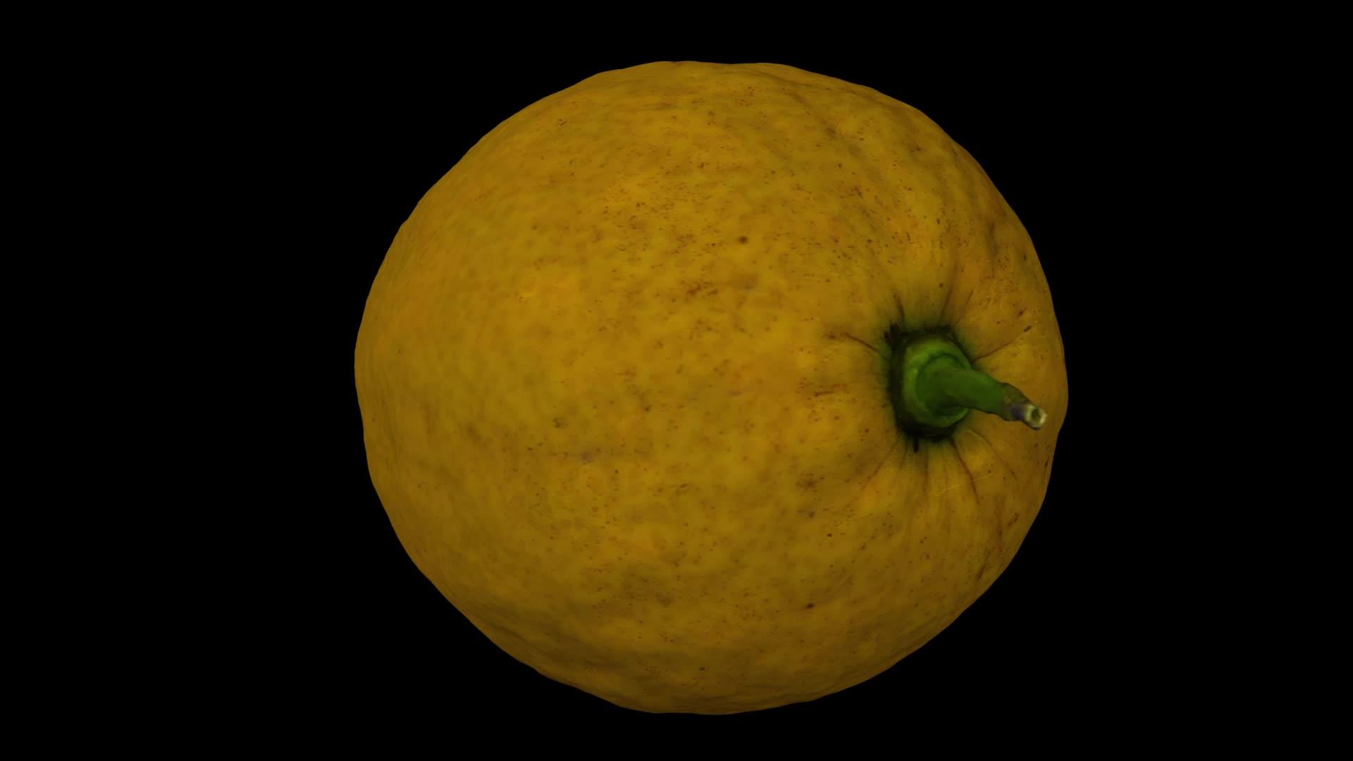 在黑色背景上旋转柠檬06a滚动视频的预览图